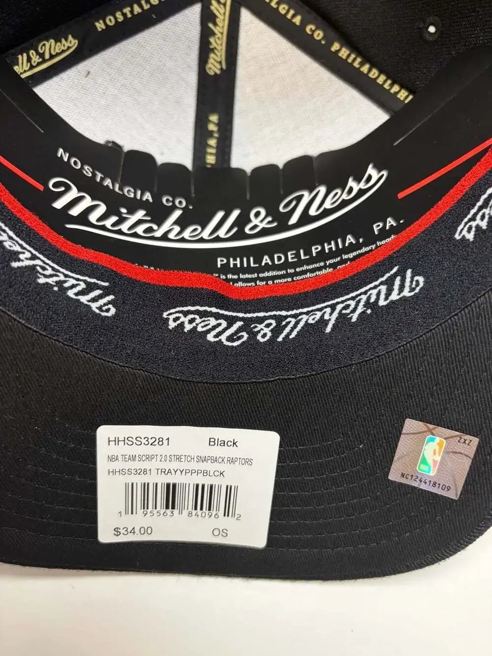 Mitchell & Ness Toronto Raptors Team Script 2.0 Stretch Snapback Hat Cap
